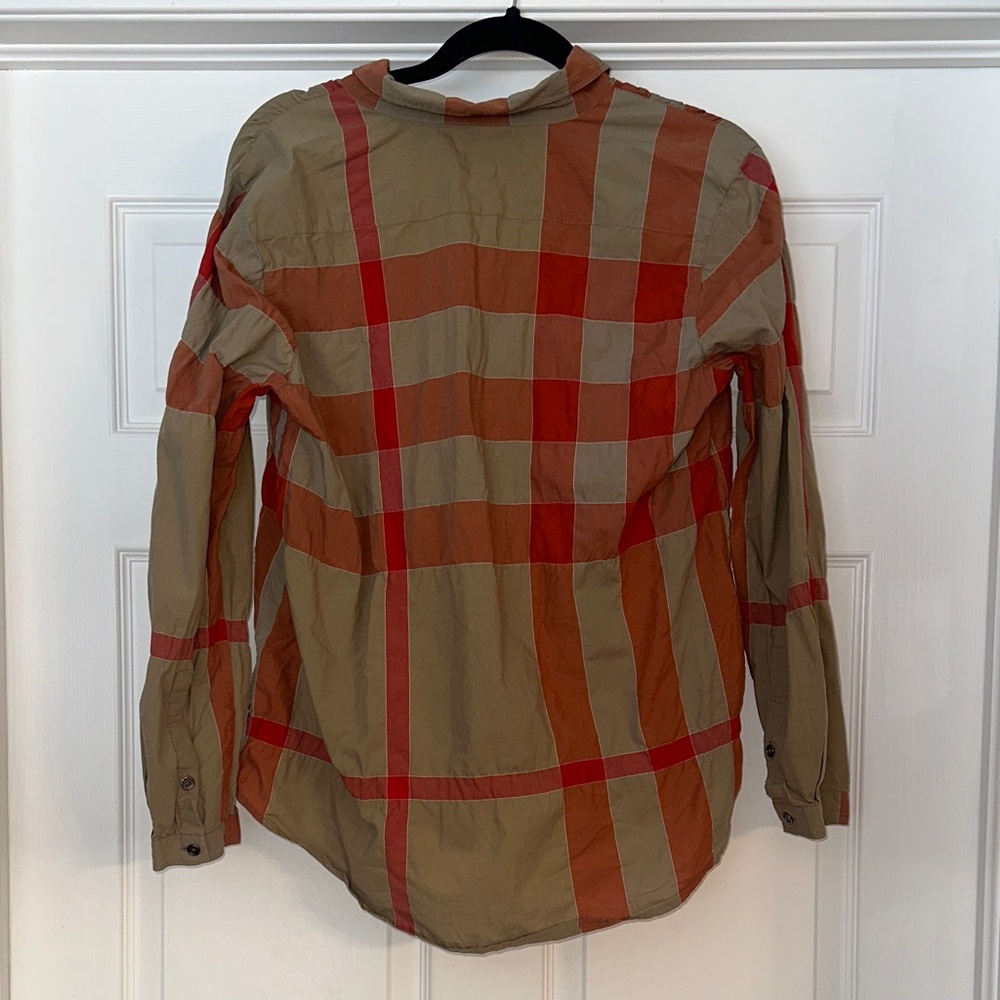 BURBERRY BRIT Checkered Blouse - Red, Orange and Tan - Picture 8 of 12